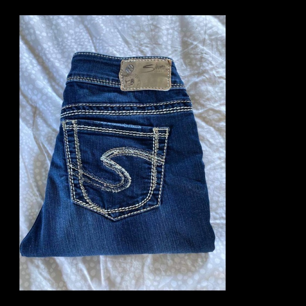 Silver Super Skinny Dark Wash Jeans Size 6/28